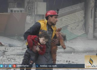 مجزرة جديدة ترتكبها طائرات نظام الأسد والطيران الروسي في مدينة عربين بغوطة دمشق الشرقية وعدد الضحايا لهذا اليوم يصل إلى 54 قتيلا أغلبهم أطفال ونساء