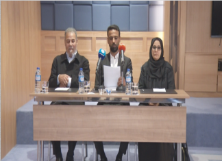 عائلة القائد العسكري لمجلس شورى ثوار بنغازي وسام بن حميد تعلن في مؤتمر صحفي استشهاده في إحدى معارك مدينة بنغازي