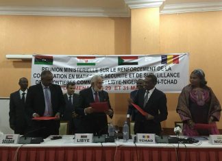 توقيع اتفاق رباعي بين ليبيا والنيجر والسودان وتشاد لضبط الحدود في أنجامينا