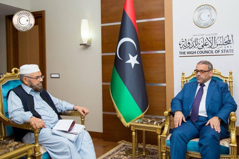 المشري يبحث تطورات الأوضاع وسبل الخروج من الأزمة مع نائب مفتي عام ليبيا
