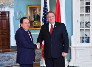 واشنطن: وزير الشؤون الخارجية التونسي يبحث مع نضيره الأمريكي تطورات الأوضاع في ليبيا