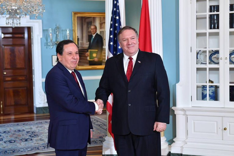 واشنطن: وزير الشؤون الخارجية التونسي يبحث مع نضيره الأمريكي تطورات الأوضاع في ليبيا