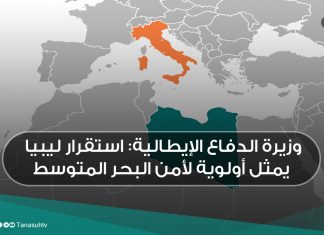 وزيرة الدفاع الإيطالية: استقرار ليبيا يمثل أولوية لأمن البحر المتوسط
