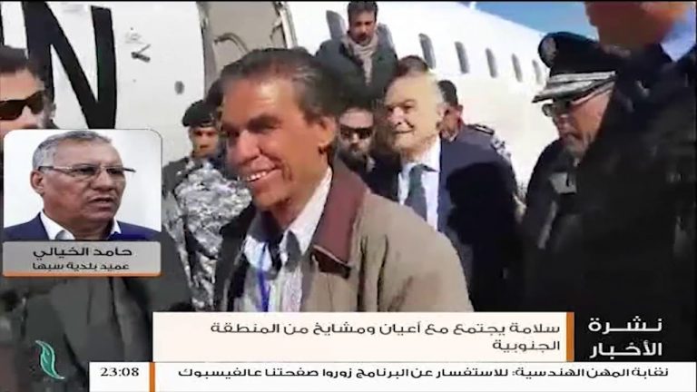 اجتمع غسان سلامة مع عميد بلدية سبها و عدد من الشخصيات من حكماء ومشايخ المنطقة الجنوبية للمزيد استمع لمداخلة حامد الخيالي