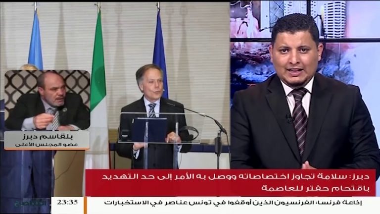 سلامة تجاوز اختصاصاته ووصل به الأمر إلى حد التهديد باقتحام حفتر للعاصمة المزيد من التفاصيل مع عضو المجلس الأعلى للدولة بلقاسم دبرز