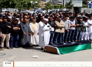 عدسة التناصح : صلاة الجنازة على أحد شهداء بركان الغضب – مصراتة