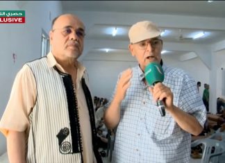 لقاء مع اللواء محمد الغصري أثناء تأديته لواجب العزاء في أحد شهداء مصراته