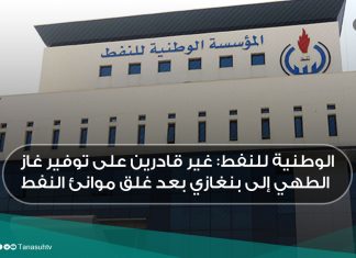 الوطنية للنفط: غير قادرين على توفير غاز الطهي إلى بنغازي بعد غلق موانئ النفط