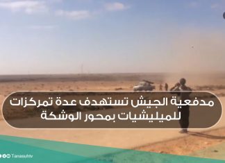 مدفعية الجيش تستهدف عدة تمركزات للميليشيات بمحور الوشكة