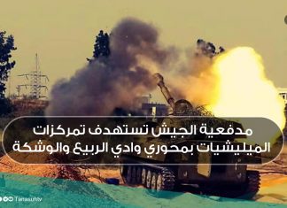مدفعية الجيش تستهدف تمركزات الميليشيات بمحوري وادي الربيع والوشكة