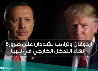 أردوغان وترامب يشددان على ضرورة إنهاء التدخل الخارجي في ليبيا