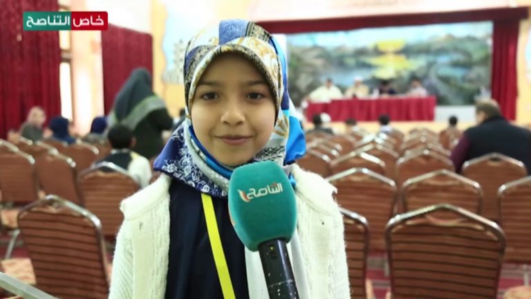 ريحانة رجب إحدى الطالبات المشاركة بالمسابقة