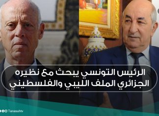 الرئيس التونسي يبحث مع نظيره الجزائري الملف الليبي والفلسطيني