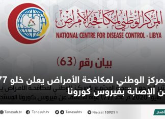 المركز الوطني لمكافحة الأمراض يعلن خلو 77 عينة من الإصابة بفيروس كورونا