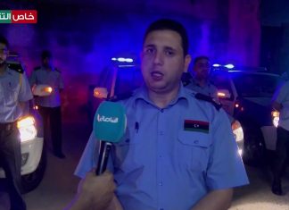 عدسة التناصح | حملة الحرس البلدي فرع الزاوية لقفل المحلات وتطبيق حظر التجول بالتعاون مع قسم النجدة بمديرية أمن الزاوية