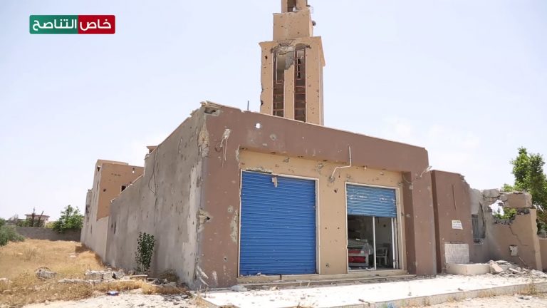 شاهد- الدمار الذي خلفته مليشيات مجرم الحرب حفتر في بيوت الله جنوب طرابلس – 04 – 06 – 2020