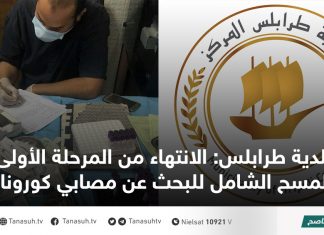 بلدية طرابلس: الانتهاء من المرحلة الأولى من المسح الشامل للبحث عن مصابي كورونا