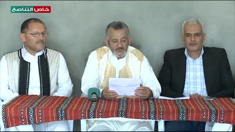 شاهد | كلمة د. عبدالله المقيرحي خلال تعزيته من قبل التجمع الوطني لثوار 17 فبراير بمدينة بني وليد رفقة مجموعة من أعيان المنطقة الغربية