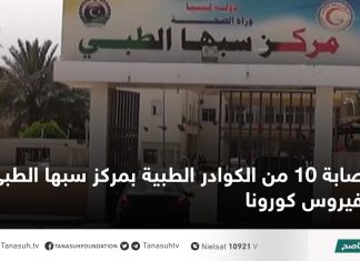 إصابة 10 من الكوادر الطبية بمركز سبها الطبي بفيروس كورونا