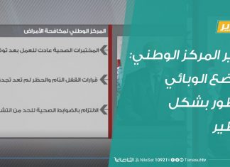 تقرير | مدير المركز الوطني: الوضع الوبائي يتطور بشكل خطير | 10 – 08 – 2020