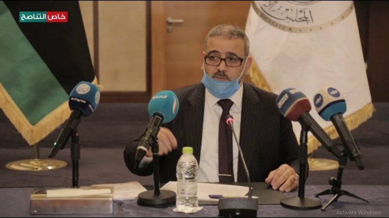 عدسة التناصح – جانب من كلمة رئيس المجلس الأعلى للدولة خالد المشري أثناء اجتماعه مع مؤسسات المجتمع المدني والحراك الشعبي اليوم بالعاصمة طرابلس – 02 – 09 – 2020