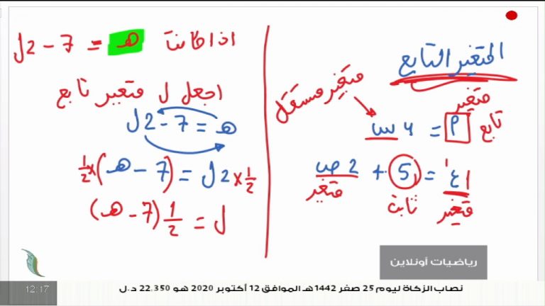 برنامج “رياضيات أونلاين” | 6 | برنامج مختص بشرح الأسئلة الإرشادية لطلبة الشهادة الإعدادية في مادة الرياضيات | تكملة لدرس (المعالجة بالصيغ الجبرية والمتغير التابع وهندسة الاحداثيات) | تقديم: أ. أسامة رسمي