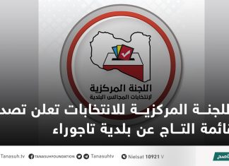 اللجنة المركزية للانتخابات تعلن تصدر قائمة التاج عن بلدية تاجوراء