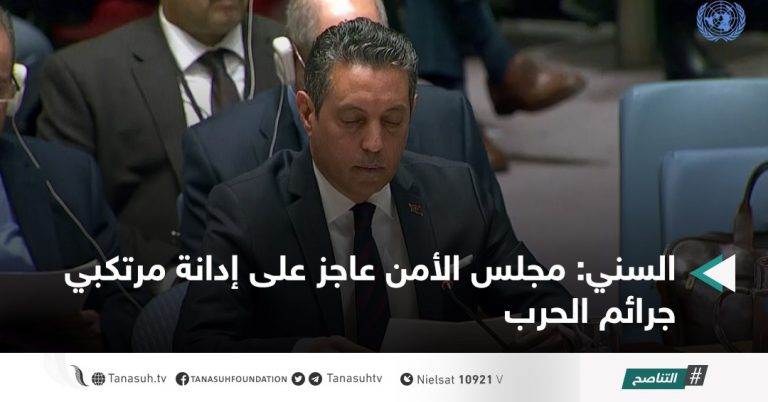 السني: مجلس الأمن عاجز على إدانة مرتكبي جرائم الحرب