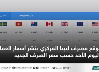 موقع مصرف ليبيا المركزي ينشر أسعار العملات اليوم الأحد حسب سعر الصرف الجديد