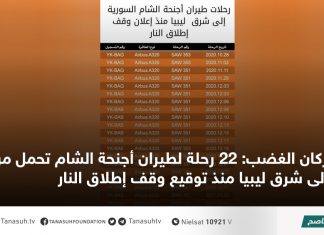 بركان الغضب: 22 رحلة لطيران أجنحة الشام تحمل مرتزقة إلى شرق ليبيا منذ توقيع وقف إطلاق النار