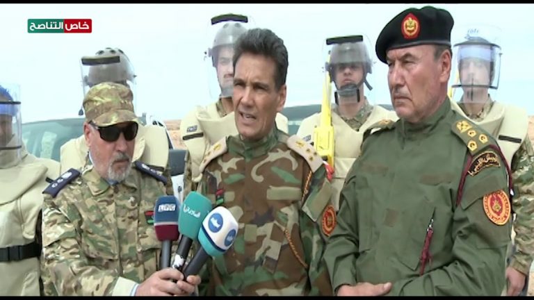 شاهد | كلمة العميد عبدالهادي دراه المتحدث باسم غرفة عمليات سرت والجفرة خلال إعدام بعض مخلفات الحرب غرب مدينة سرت