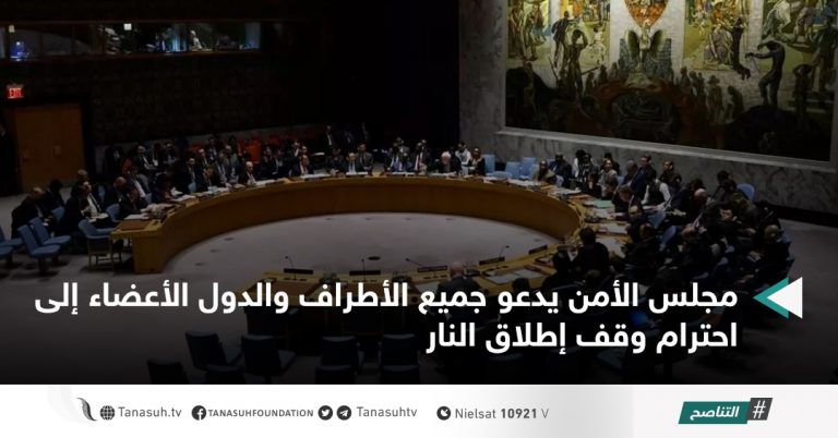مجلس الأمن يدعو جميع الأطراف والدول الأعضاء إلى احترام وقف إطلاق النار