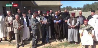 شاهد – بيان قبائل ترهونة خلال لقائها بوفد من قبائل برقة مطالبين بتسليم المتورطين في الجرائم