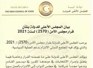 الأعلى للدولة يرحب بقرار مجلس الأمن