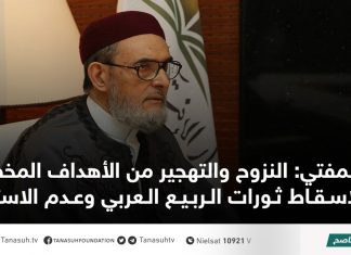 المفتي: النزوح والتهجير من الأهداف المخططة لإسقاط ثورات الربيع العربي وعدم الاستقرار