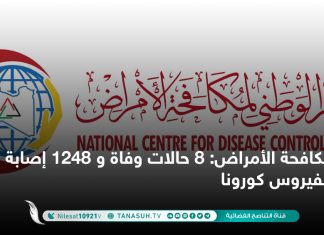 مكافحة الأمراض: 8 حالات وفاة و 1248 إصابة جديدة بفيروس كورونا