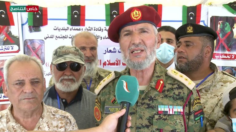 خاص التناصح | العقيد محمد الحضيري/ آمر قوة حماية مطار طرابلس العالمي: مثلما التقينا للدفاع عن طرابلس اليوم نلتقي للدفاع عن قانون في طرابلس وهو عدم ترشح المجرمين للرئاسة