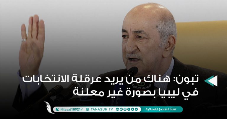 تبون: هناك من يريد عرقلة الانتخابات في ليبيا بصورة غير معلنة