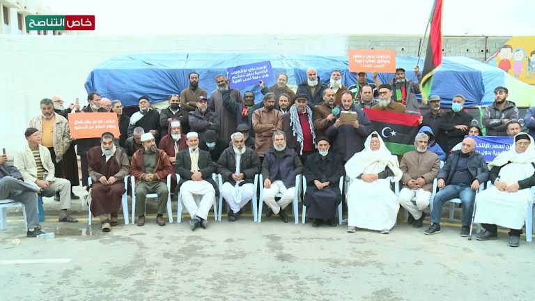 خاص التناصح | بيان للمعتصمين أمام المفوضية: نؤكد استمرار الاعتصام إلى حين تطبيق أهداف الحراك والوصول بليبيا إلى بر الأمان