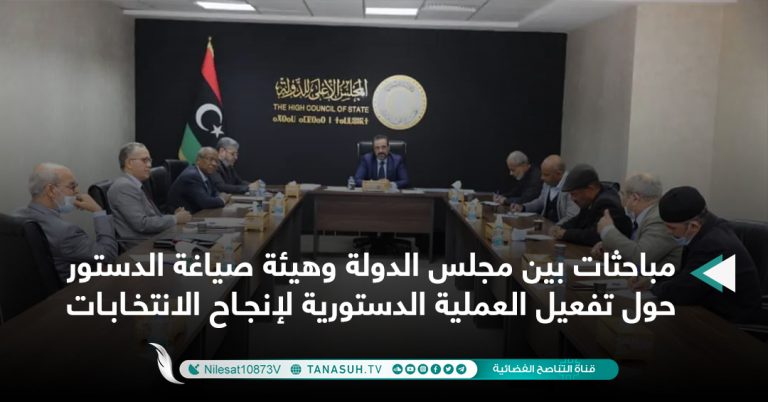 مباحثات بين مجلس الدولة وهيئة صياغة الدستور حول تفعيل العملية الدستورية لإنجاح الانتخابات