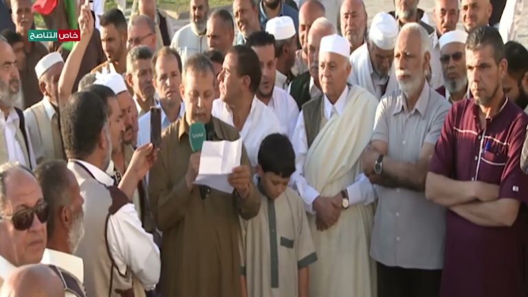 بيان أهالي مدينة مصراتة في مظاهرة  “جمعة ترسيخ الشرعية ورفض المشروع الانقلابي”