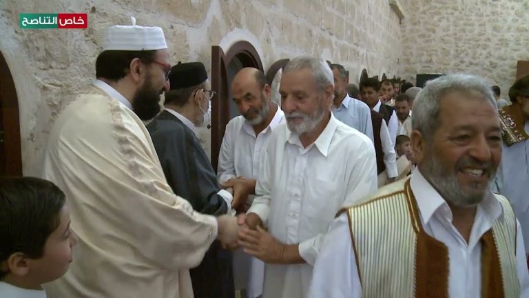 فضيلة الشيخ د. الصادق الغرياني مفتي عام ليبيا يستقبل المعايدات في مسجد مراد آغا بتاجوراء