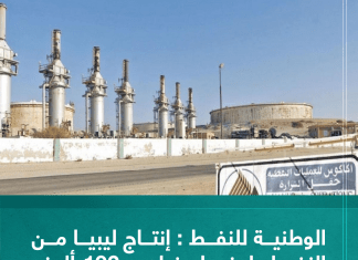 الوطنية للنفط : إنتاج ليبيا من النفط بلغ مليونان و 192 ألف برميل خلال 24 ساعة
