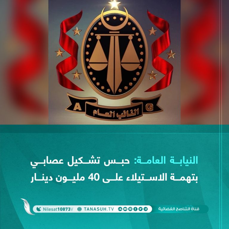النيابة العامة: حبس تشكيل عصابي بتهمة الاستيلاء على 40 مليون دينار