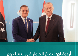 أردوغان: ندعمُ الحوار في ليبيا دون المساس بشرعية حكومة الوحدة الوطنية