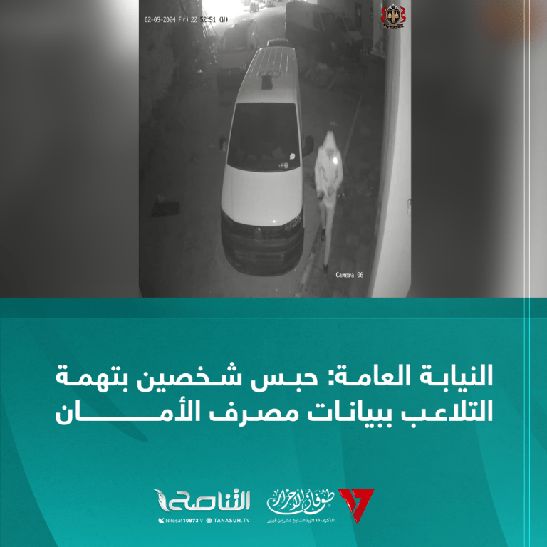 النيابة العامة: حبس شخصين بتهمة التلاعب ببيانات مصرف الأمان