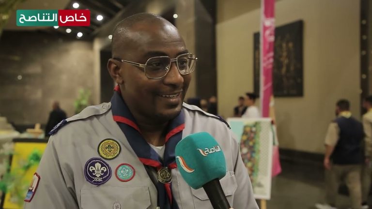 لقاء مع خالد غيضان في حفل الذكرى السبعين لتأسيس الحركة العامة للكشافة والمرشدات بطرابلس