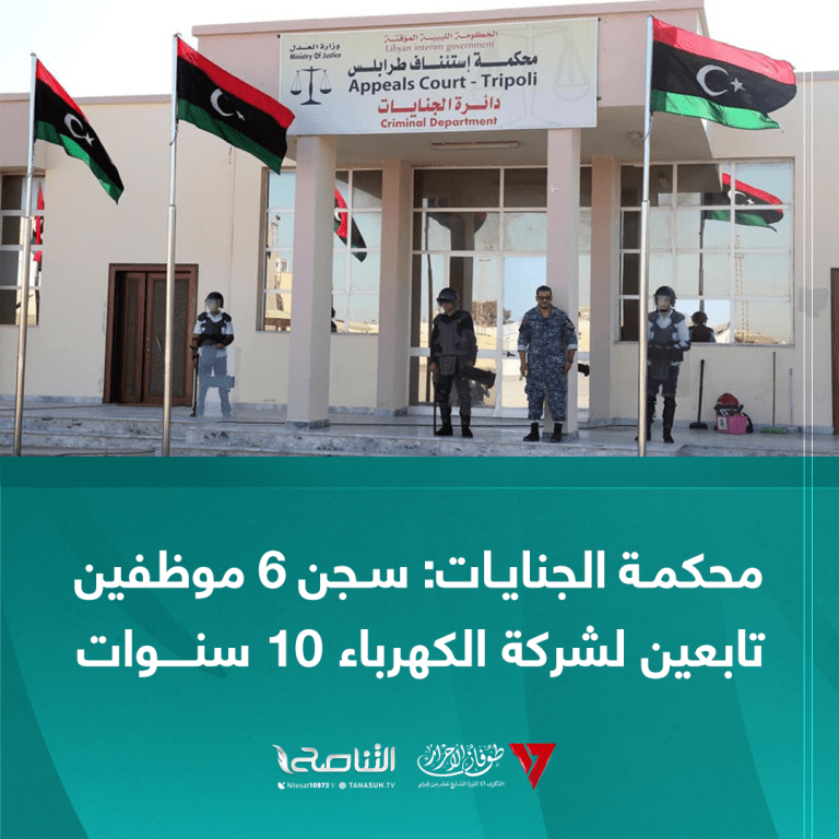 محكمة الجنايات: سجن 6 موظفين تابعين لشركة الكهرباء 10 سنوات