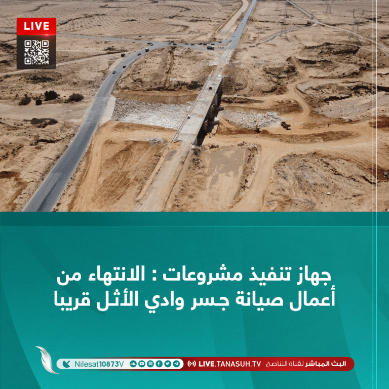 جهاز تنفيذ مشروعات : الانتهاء من أعمال صيانة جـسر وادي الأثـل قريبا