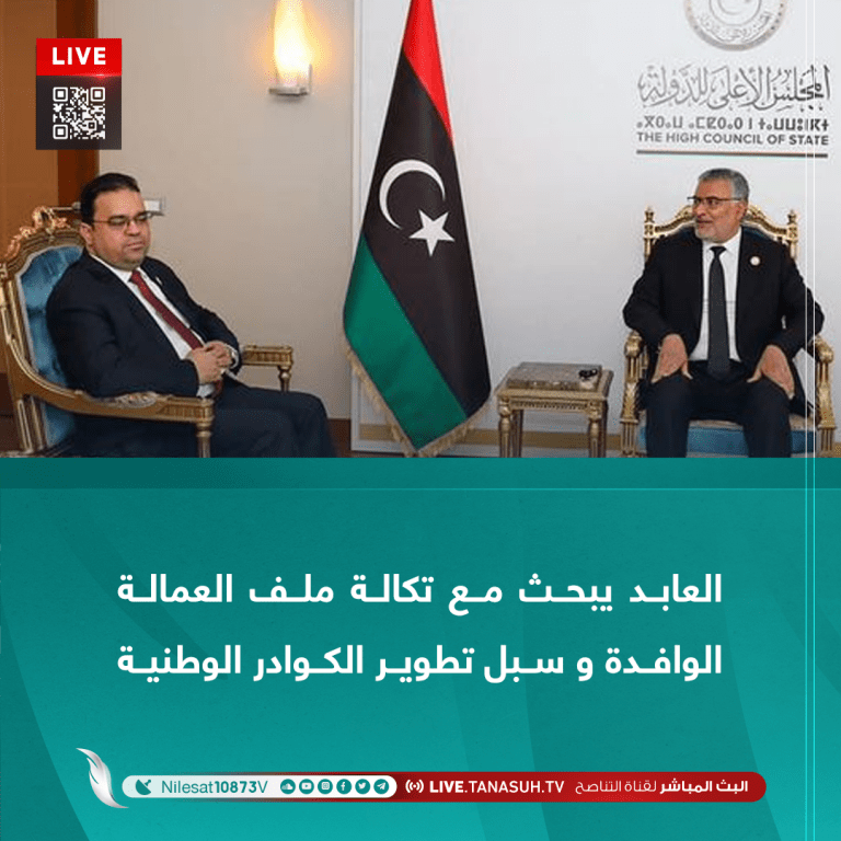 العابد يبحث مع تكالة ملف العمالة الوافدة و سبل تطوير الكوادر الوطنية